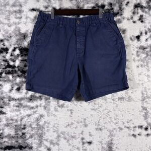 Bear Bottom Shorts Mens Size Large 7" Navy Blue Twill Stretch Elastic Waist